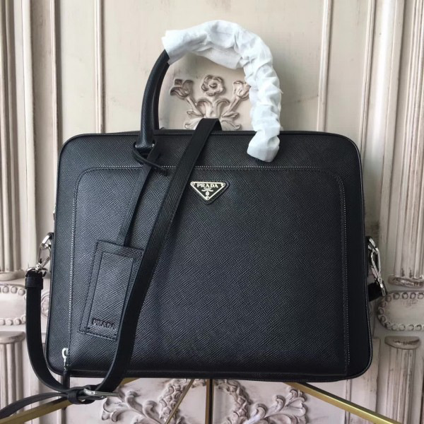 Pra*a leather briefcase 4296 36.5cmx5cmx27.5cm