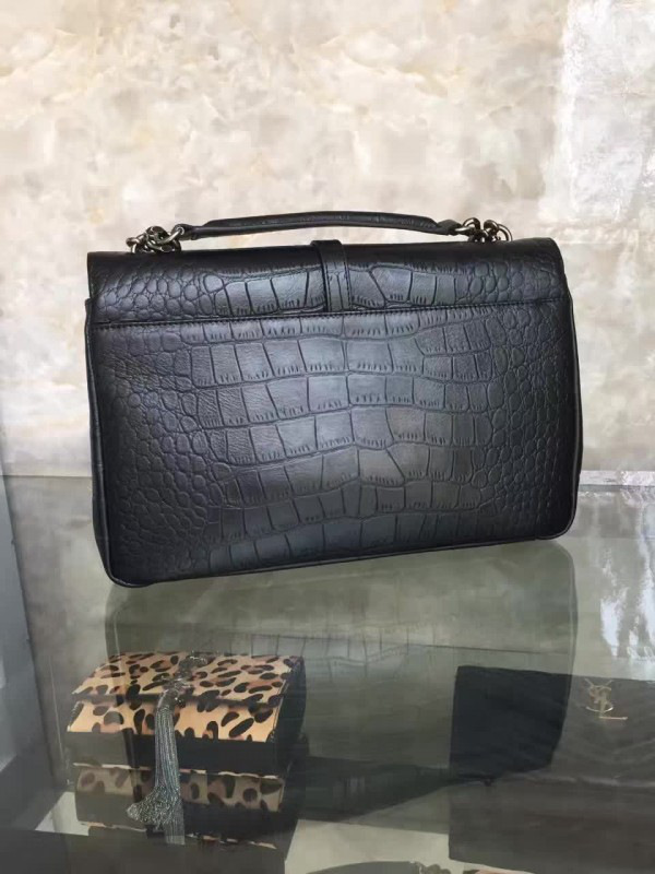 Y51 monogram college in embossed crocodile shiny leather  5106 32cm x 20cm x 8.5cm