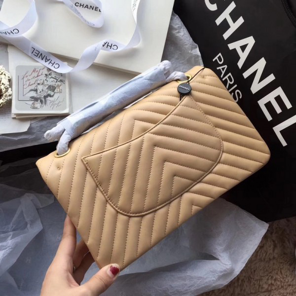 Ch**el classic handbag beige