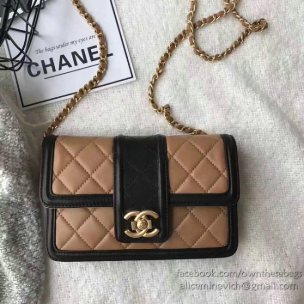 Ch**el lambskin small wallet on chain beige a91365 vs03969