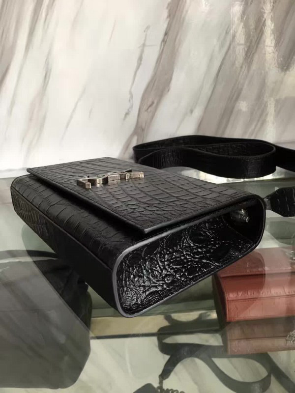 Y51 monogram kate crocodile embossed shiny leather 5023 24cm x 15.5cm x 4.5cm