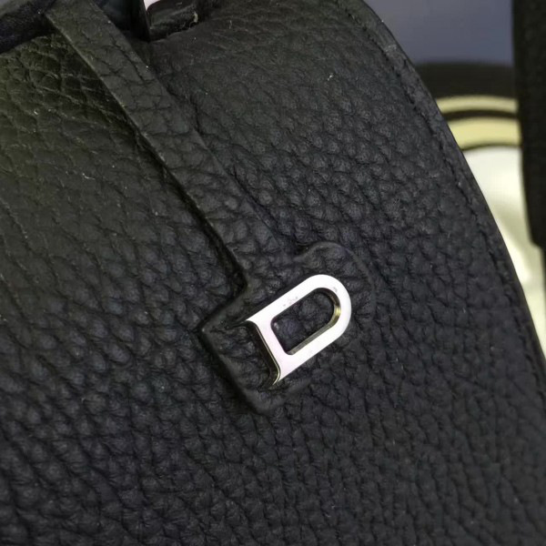 Delvaux calfskin mini le mutin saddle bag black 1499 20cm x 7.5cm x 16cm