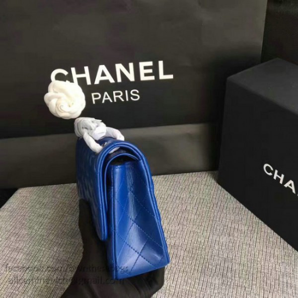 Ch**el lambskin classic handbag blue  a01112 vs05712