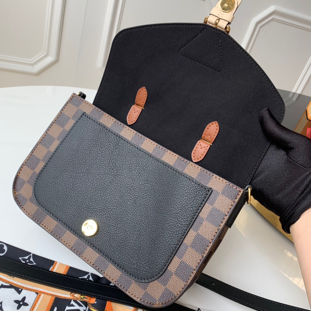 LV original single handbag crossbody handbag fusion black 25CM