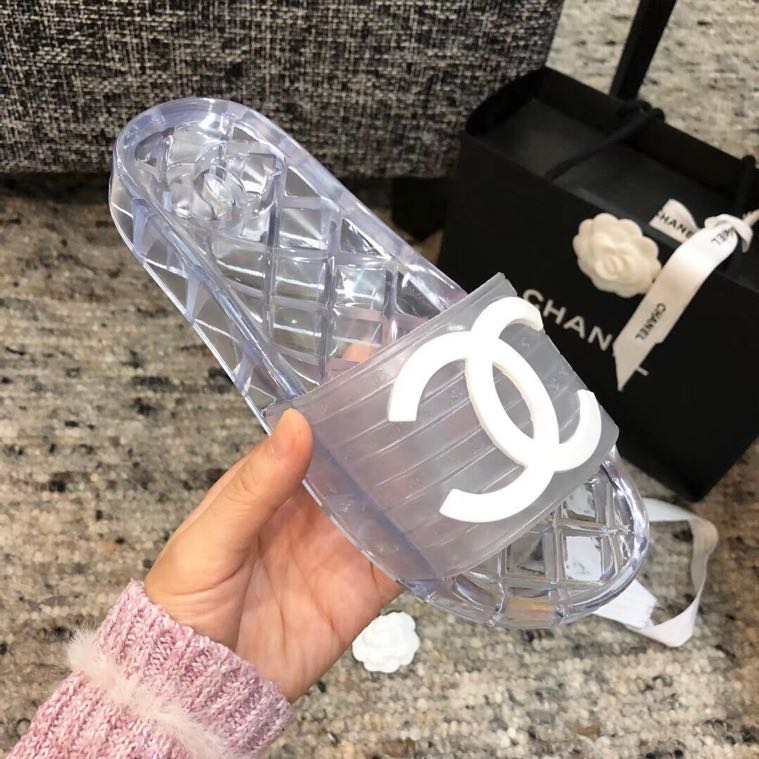 Ch**el white slippers