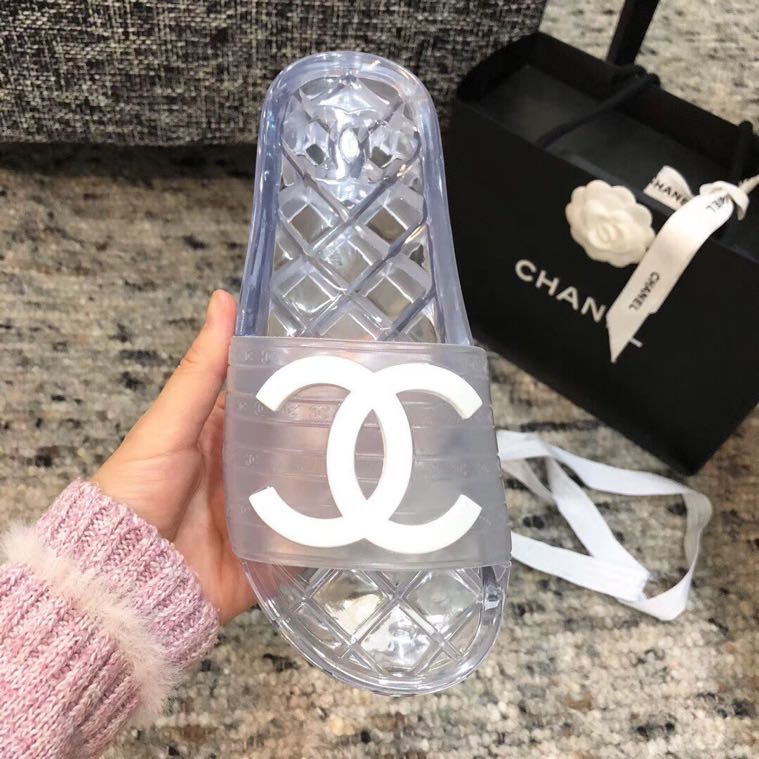 Ch**el white slippers