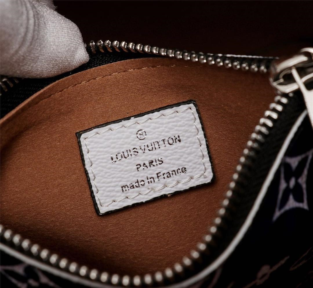 LV trendy bucket bag m44021 brown red and dark blue