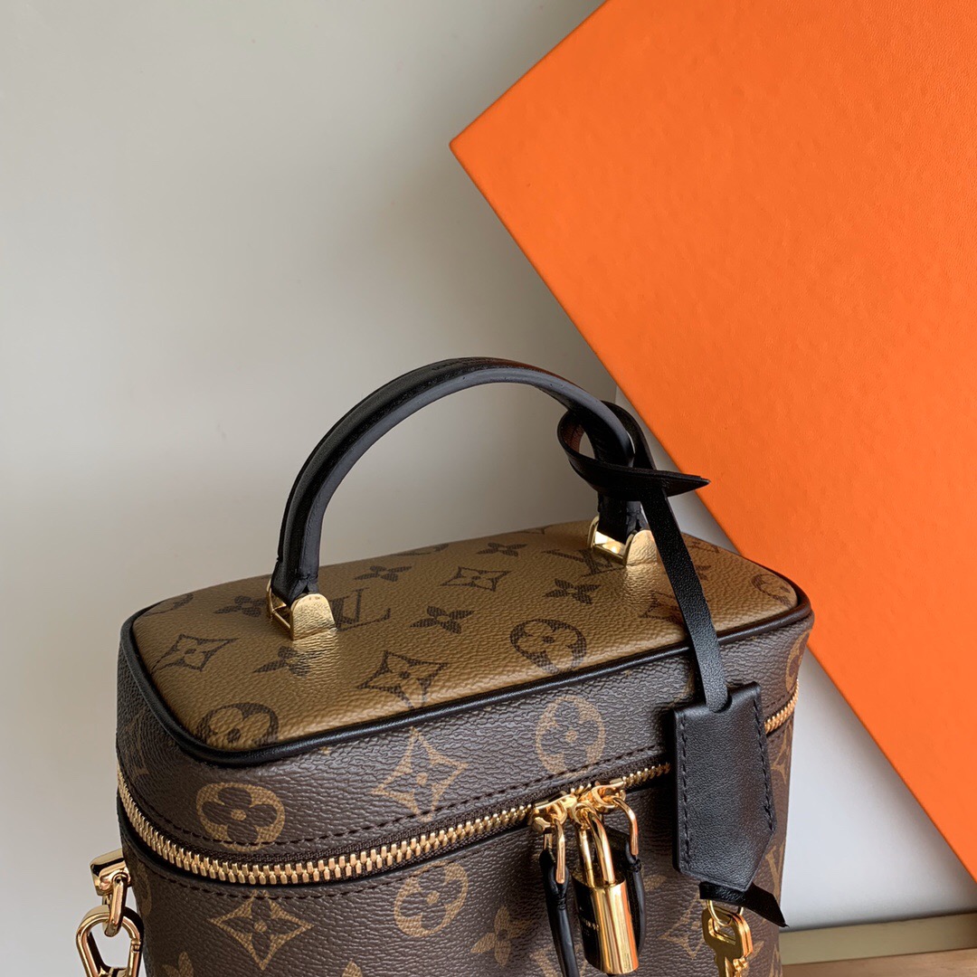 LV 2020 Vanity PM Monogram in Brown handbags M42264 14 x 19 x 10 cm