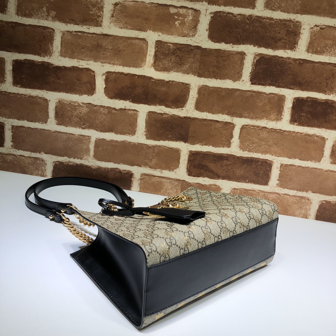 Gvc*1 padlock small gg bees shoulder bag 498156 9f26g 26 x 18 x 10 cm