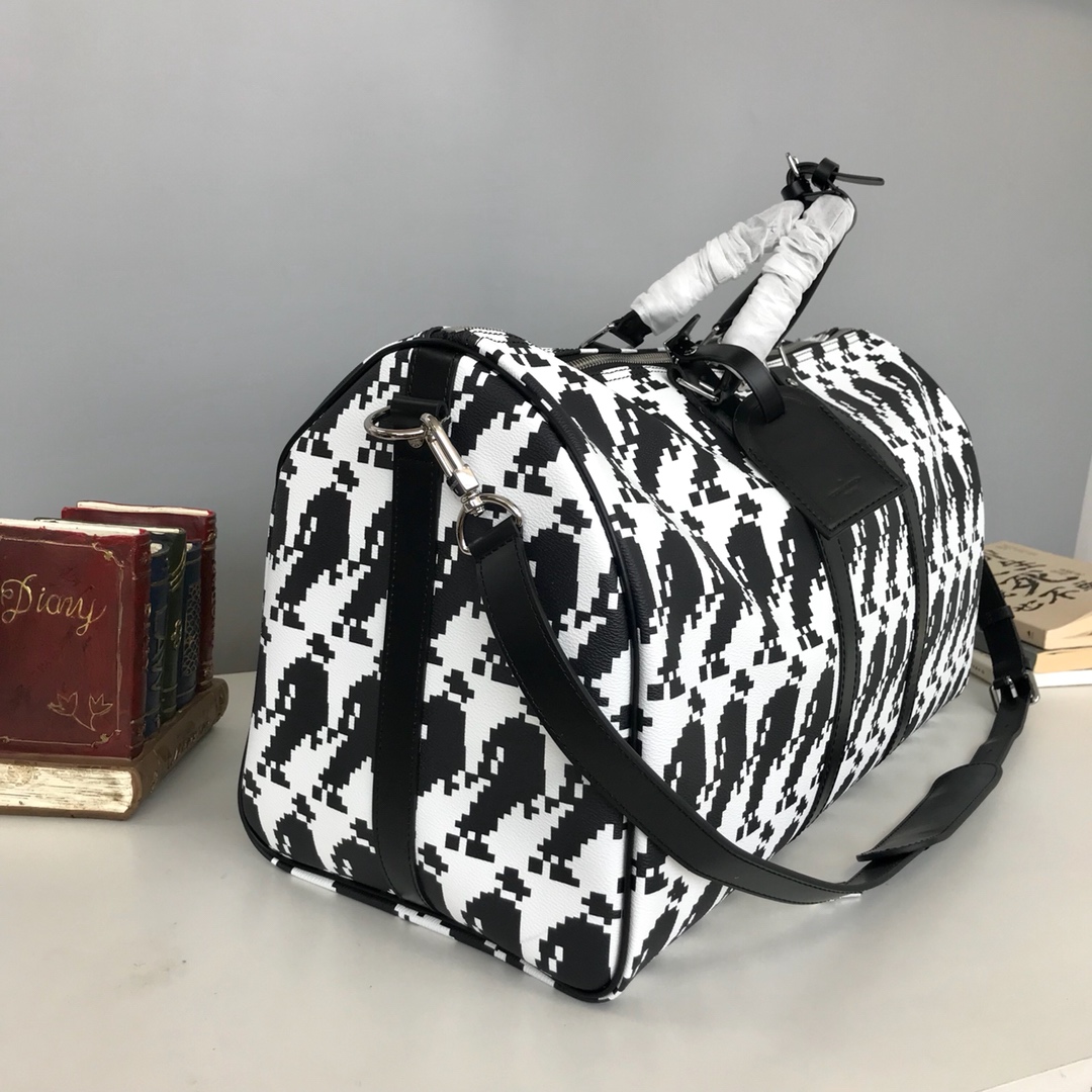l0vis Vvtt0n limited edition michael jackson keepall 45 black and white 45 x 27 x 20 cm