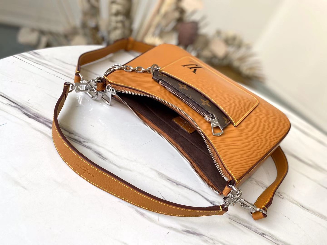 l0vis Vvtt0n marelle epi leather gold miel m80794 25 x 15 x 8 cm