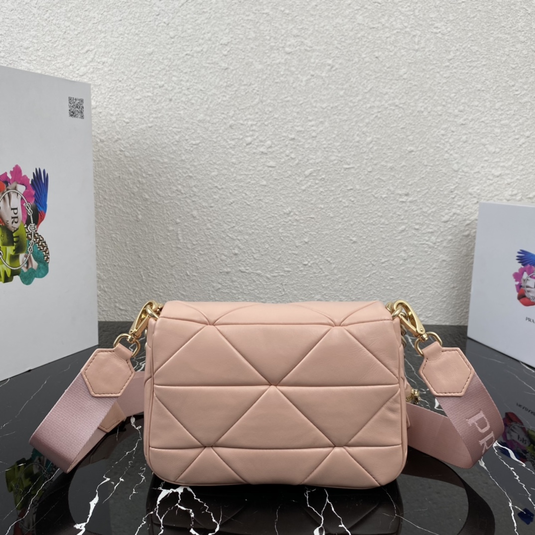 Pra*a system nappa leather patchwork bag water lily 1bd292 21 x 16 x 7cm