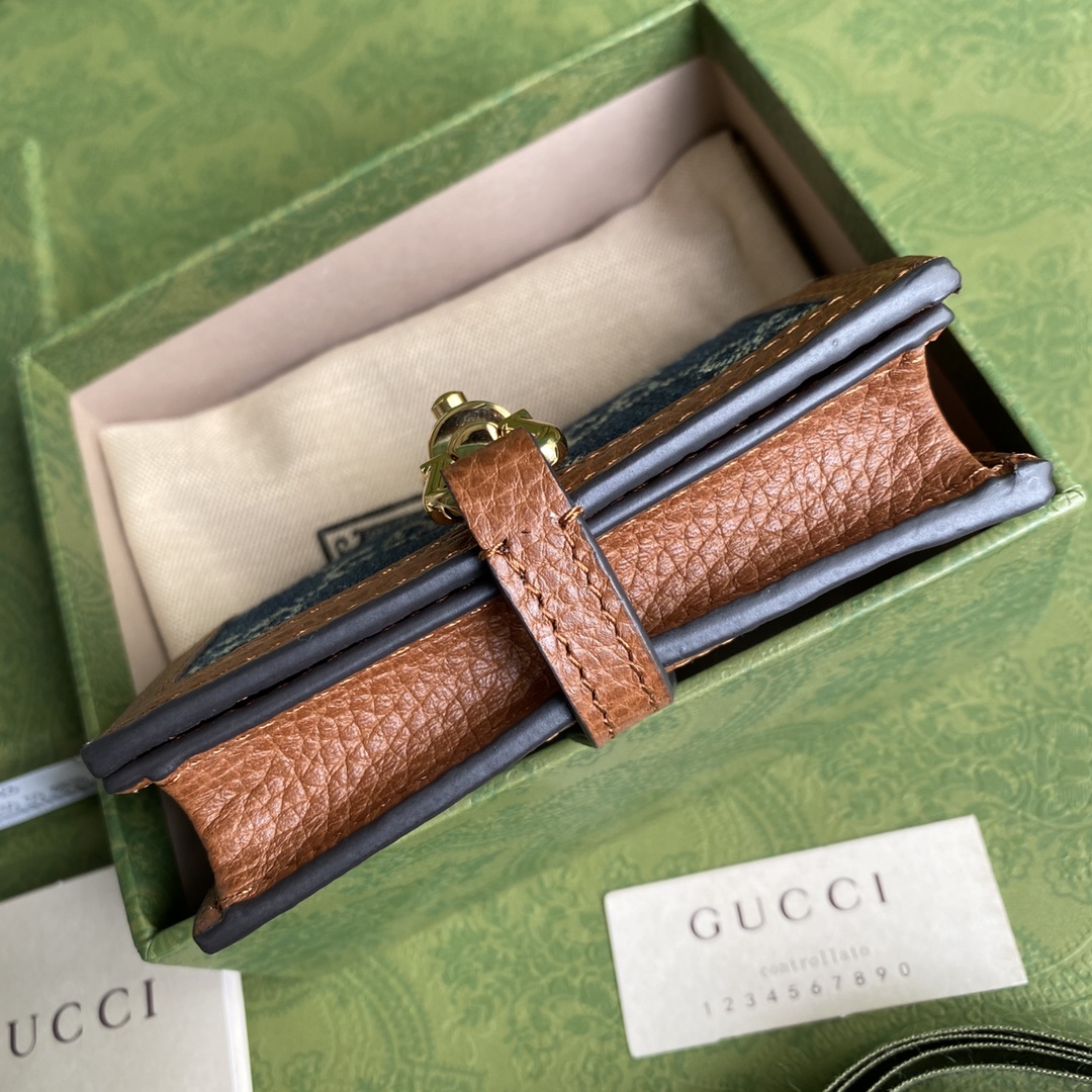Gvc*1 jackie 1961 card case wallet blue and ivory ‎645536 11 × 8.5 x 3 cm
