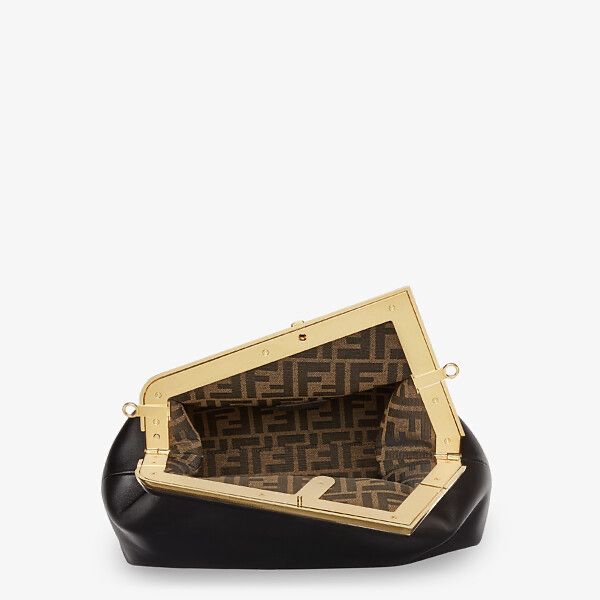 F**di first medium black leather bag 8bp127abve 32 × 23 × 15 cm