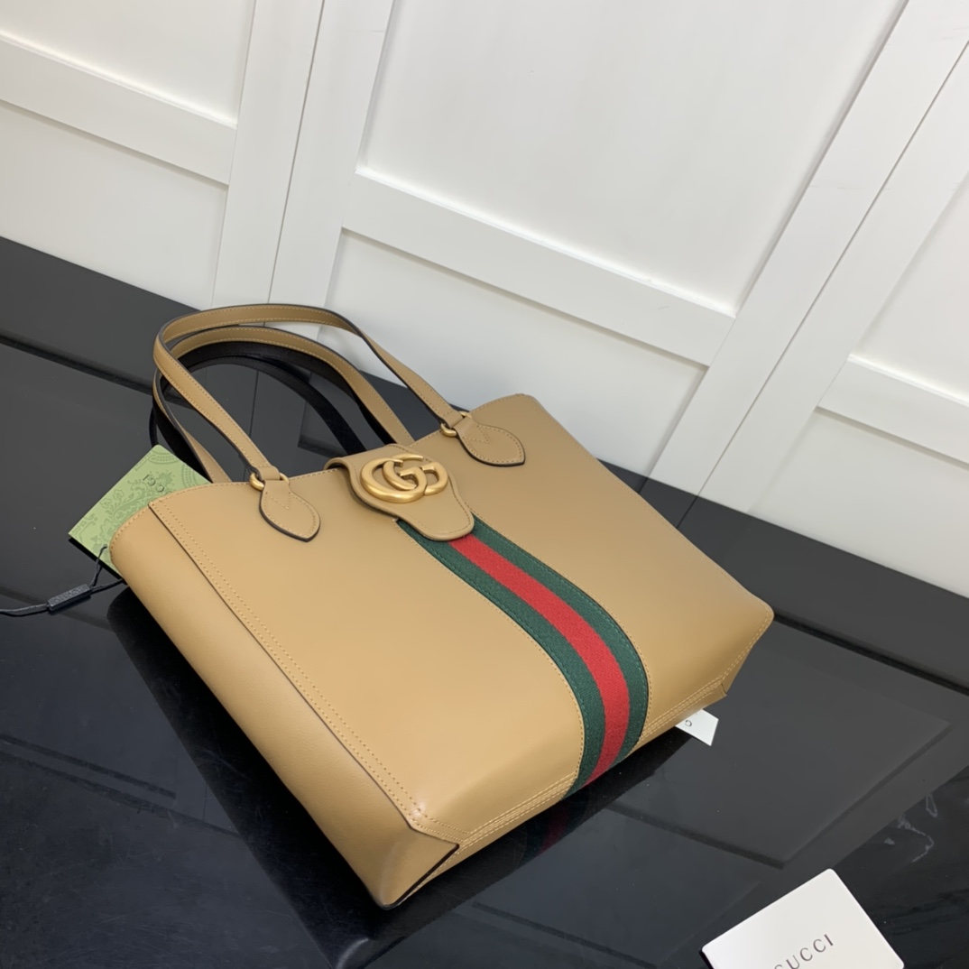 Gvc*1 small tote with double g beige leather 652680 28 x 26 x 8.5 cm