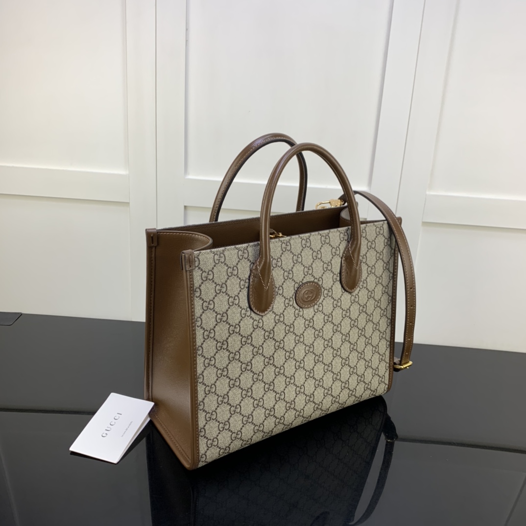 Gvc*1 gg small tote bag beige svp*me canvas 659983 31 x 26.5 x 14 cm