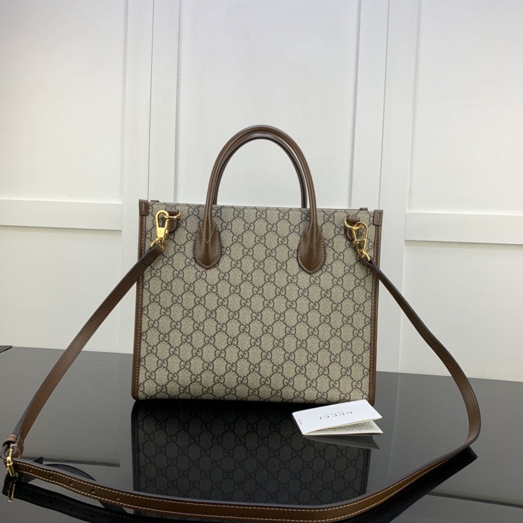 Gvc*1 gg small tote bag beige svp*me canvas 659983 31 x 26.5 x 14 cm