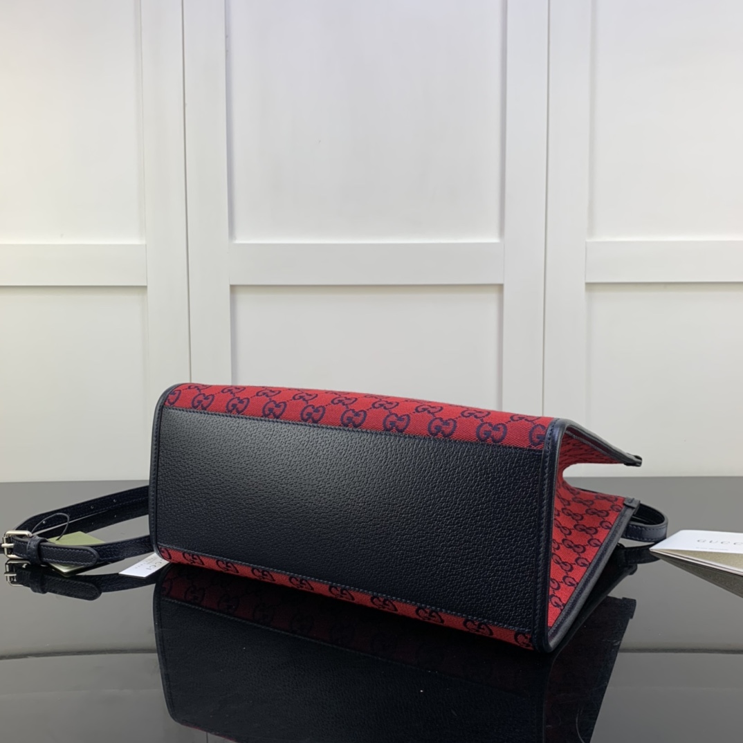 Gvc*1 gg small tote bag red svp*me canvas 659983 31 x 26.5 x 14 cm