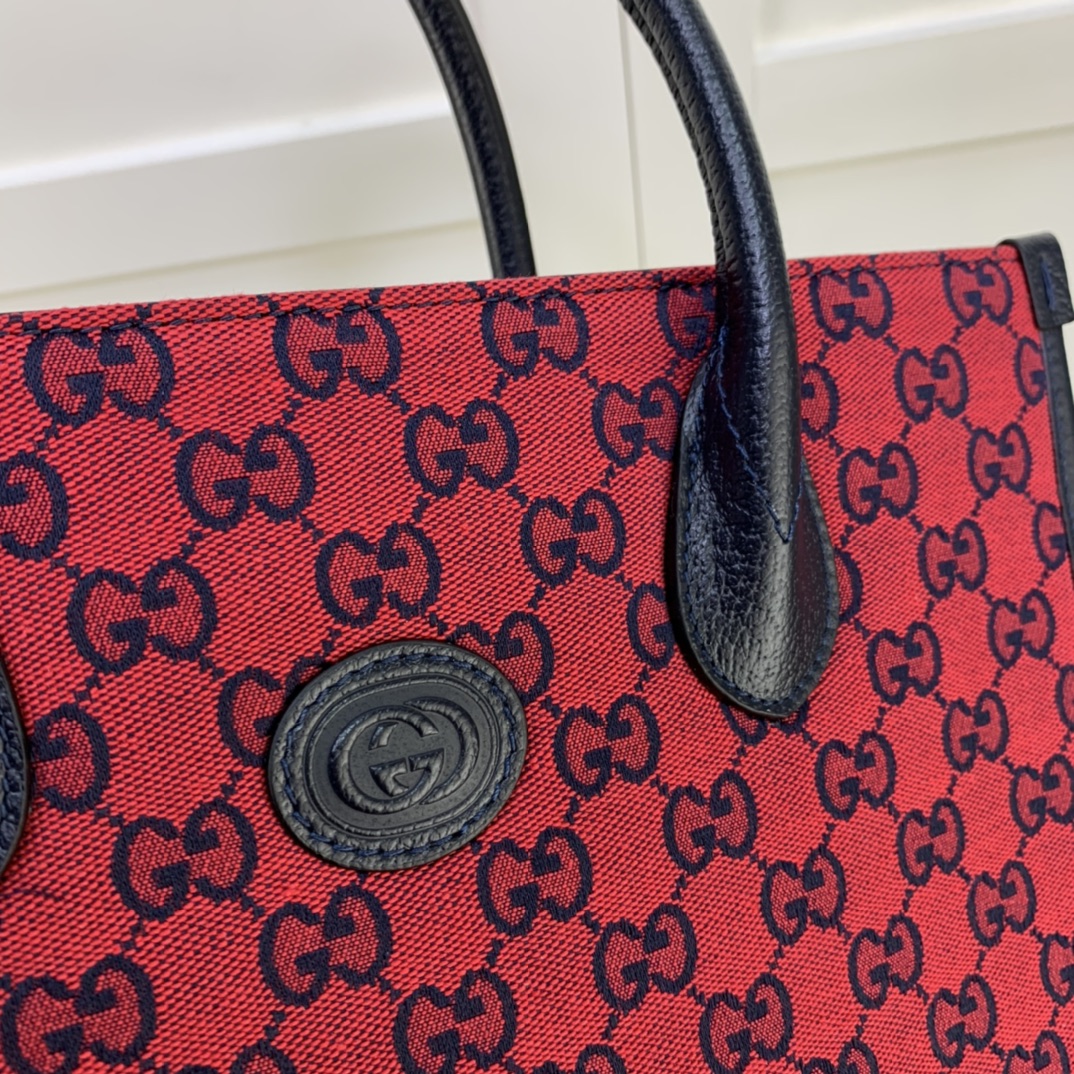 Gvc*1 gg small tote bag red svp*me canvas 659983 31 x 26.5 x 14 cm