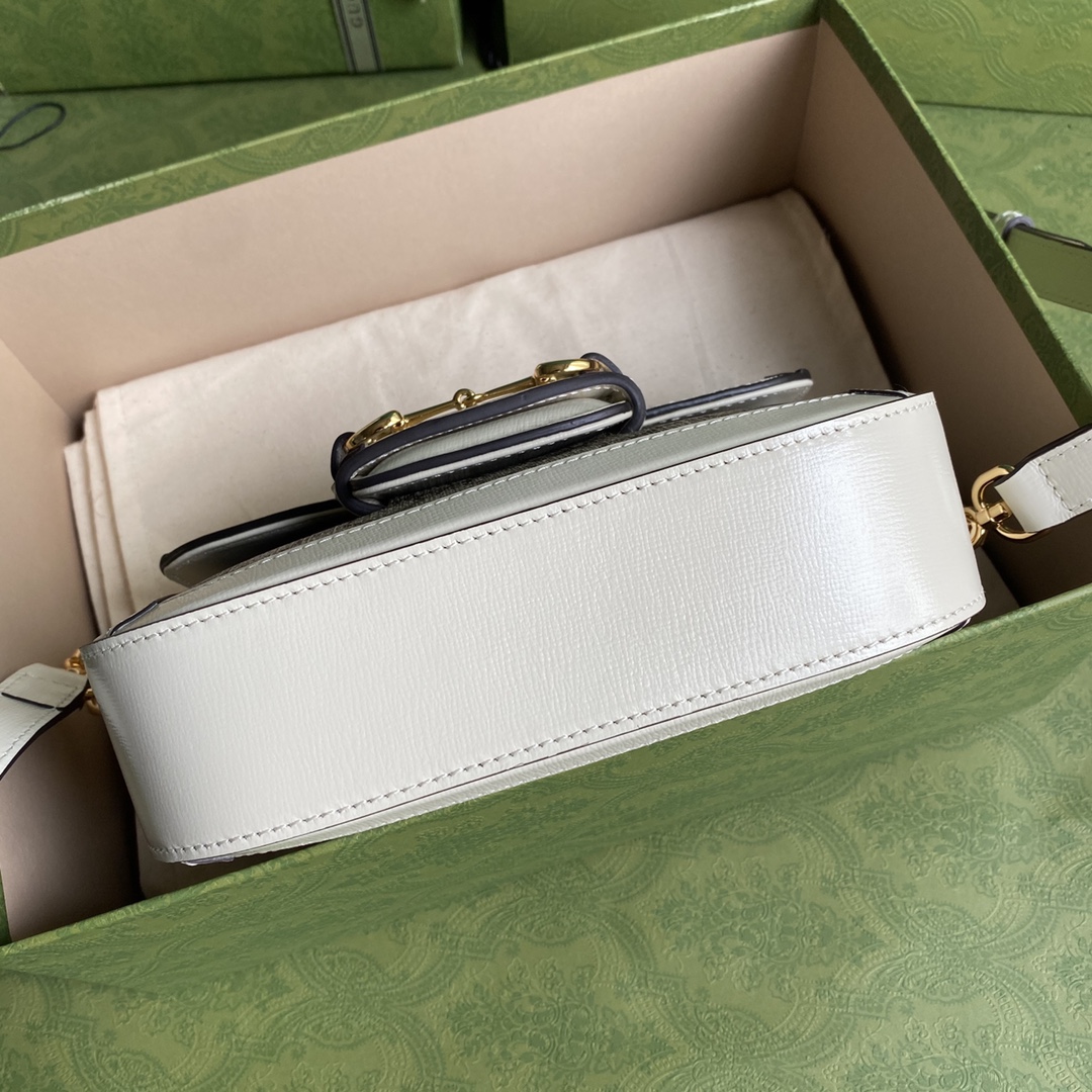 Gvc*1 mini horsebit 1955 bag gg svp*me canvas beige and white 658574 20.5 x 14 x 5 cm
