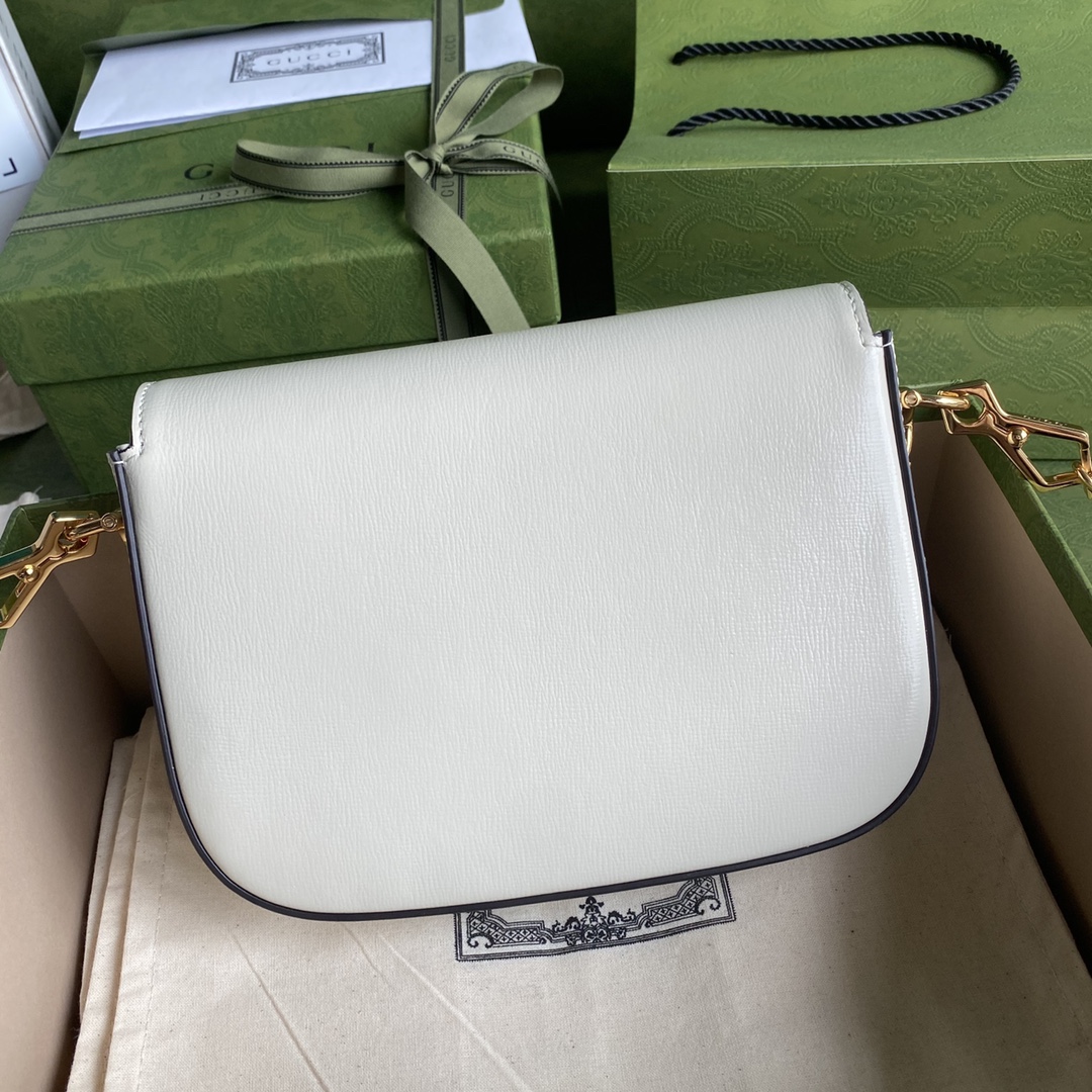 Gvc*1 mini horsebit 1955 bag leather white 658574 20.5 x 14 x 5 cm