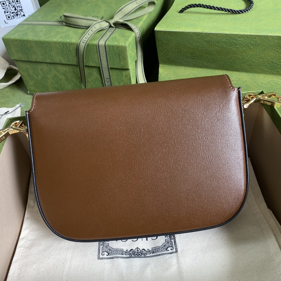 Gvc*1 mini horsebit 1955 bag leather brown 658574 20.5 x 14 x 5 cm