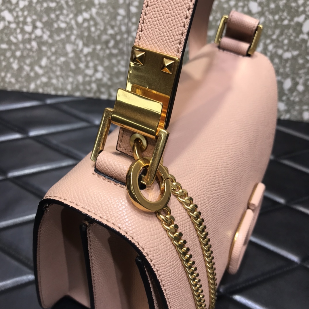 Va1e*ntin0 vsling grainy calfskin shoulder bag pink vw2b0f00 22 x 11 x 17 cm