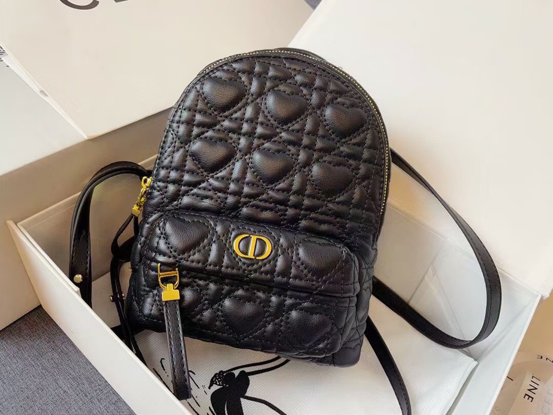 D10r mini D10ramour D10r backpack cannage lambskin with heart motif black m9222 16 x 21 x 8.5 cm