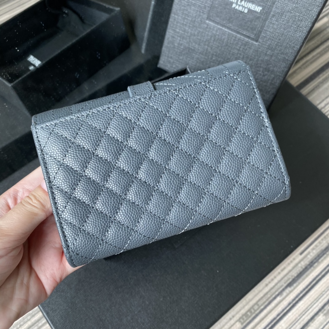 Y51 small monogram envelope wallet in mix matelassÉ grain de poudre embossed leather blue 651026 13.5 x 9.5 x 3 cm