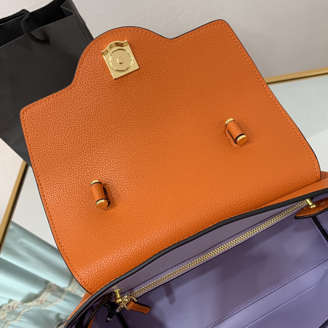 VERSACE MEDIUM LA MEDUSA HANDBAG Orange DBFI039 25 x 15 x 22 cm