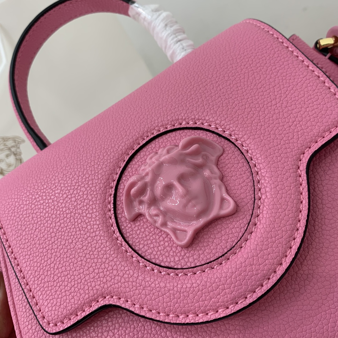 VERSACE SMALL LA MEDUSA HANDBAG Pink DBFI040 20 x 10 x 17 cm