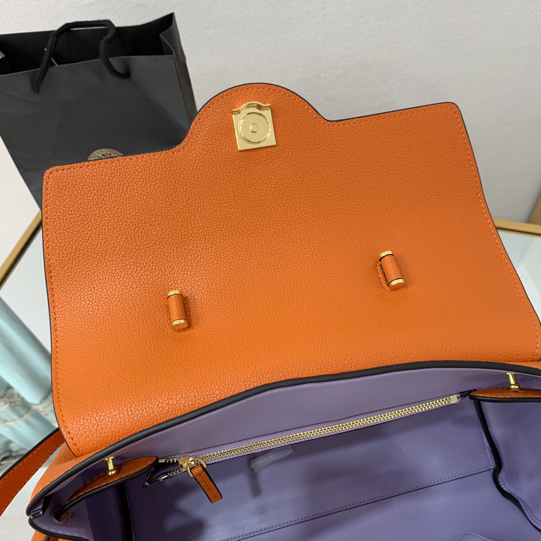 VERSACE LARGE LA MEDUSA HANDBAG Orange DBFI038 35 x 14 x 25 cm