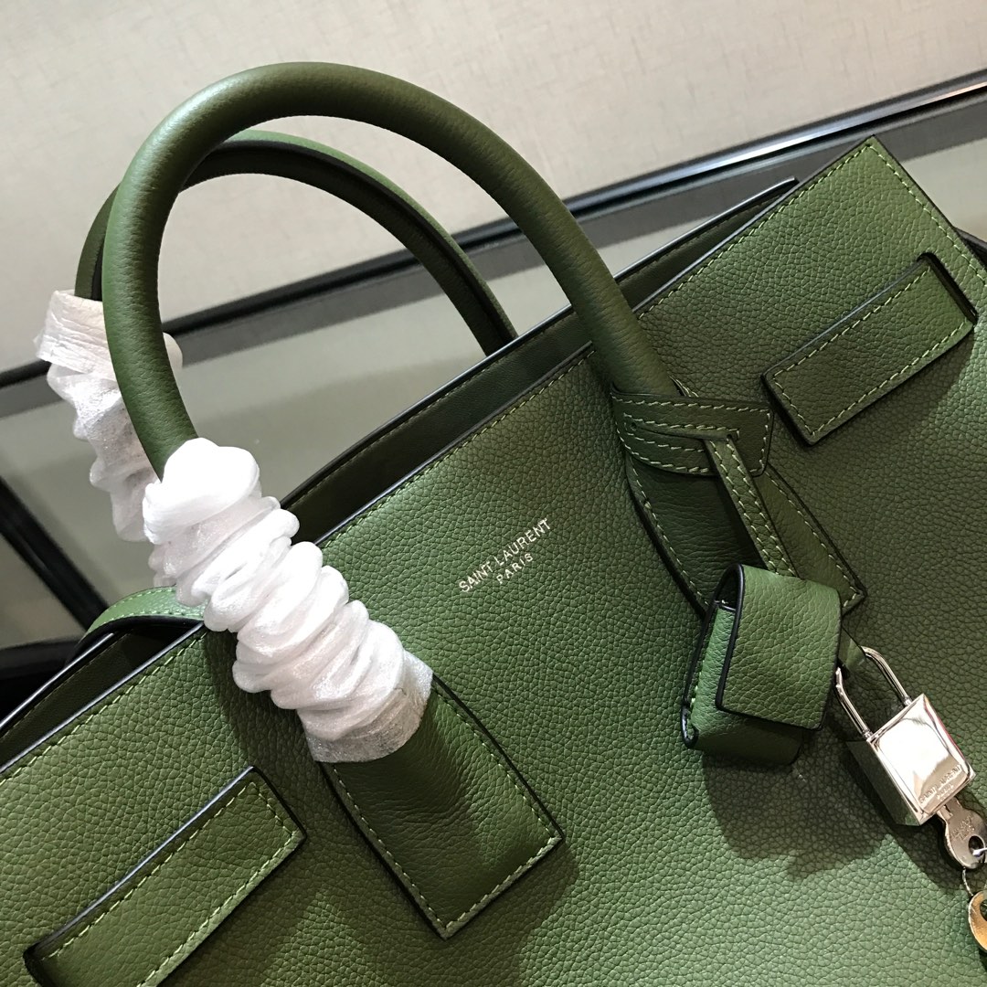 Y51 small classic sac de jour in grained leather dark green 378299 32 x 25 x 16.5 cm
