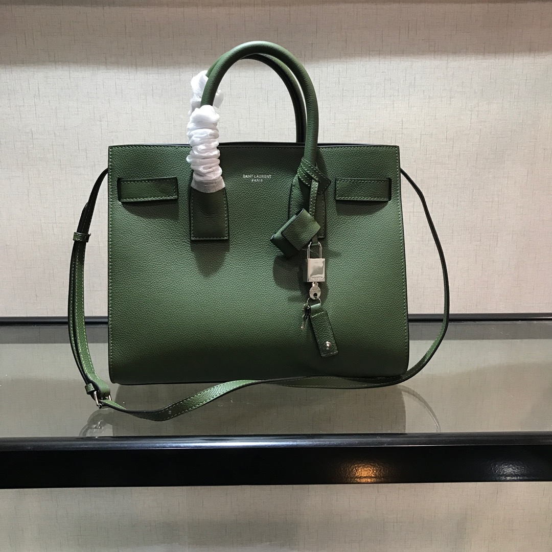 Y51 small classic sac de jour in grained leather dark green 378299 32 x 25 x 16.5 cm