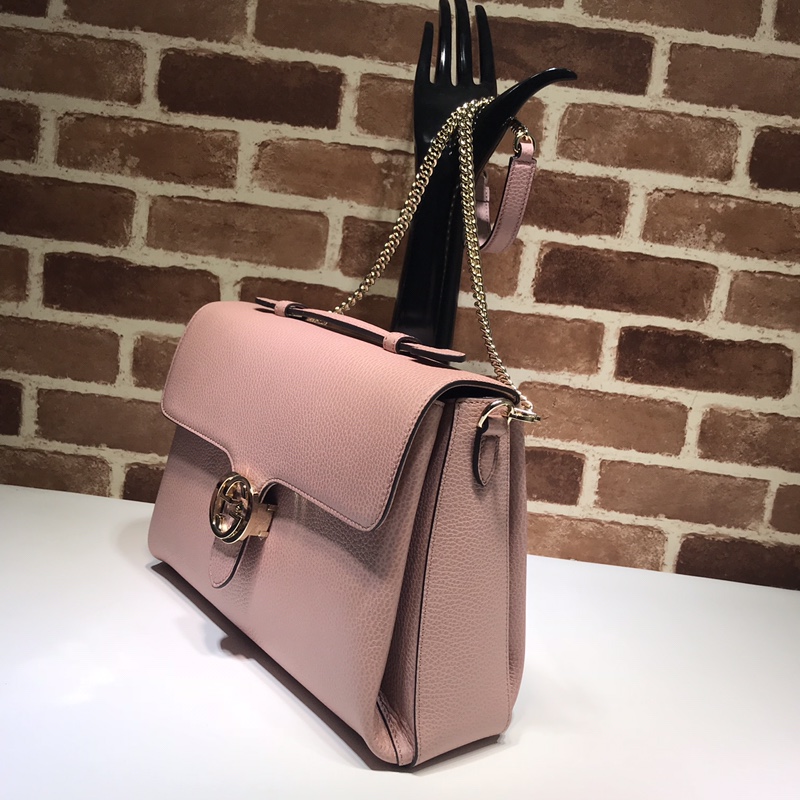 Gvc*1 large interlocking gg shoulder bag light pink 510306 32 x 20 x 12 cm