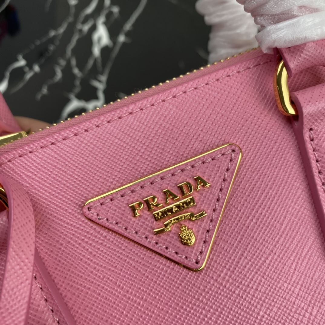 Pra*a micro galleria saffiano leather bag pink 1ba906 20 x 15 x 9.5 cm