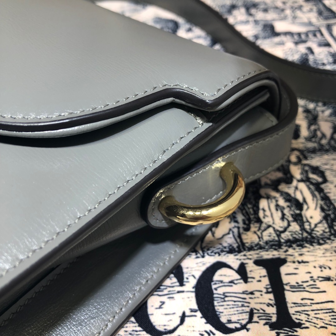 Gvc*1 gg ring shoulder bag leather grey 5894741 24 x 16 x 6 cm
