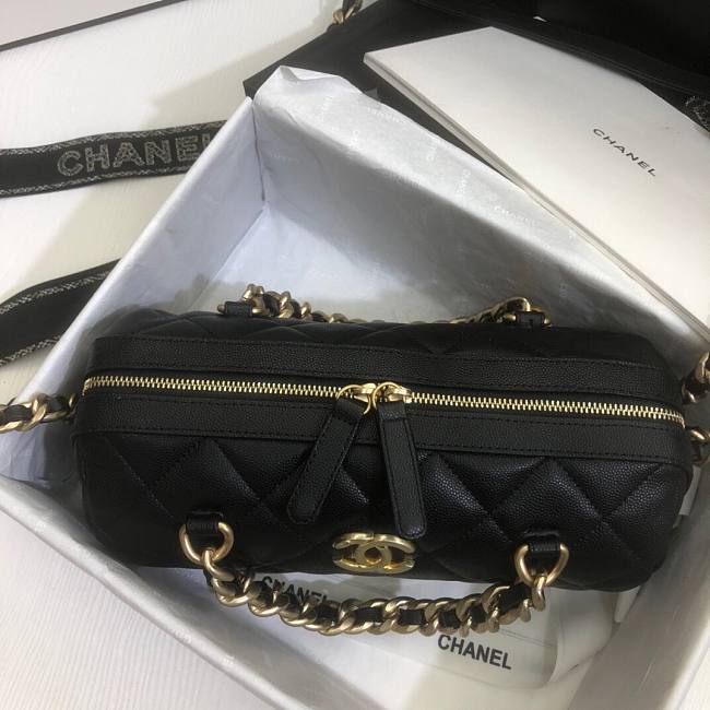 Ch**el extra mini bowling bag in black as1899 16 x 22 x 12 cm
