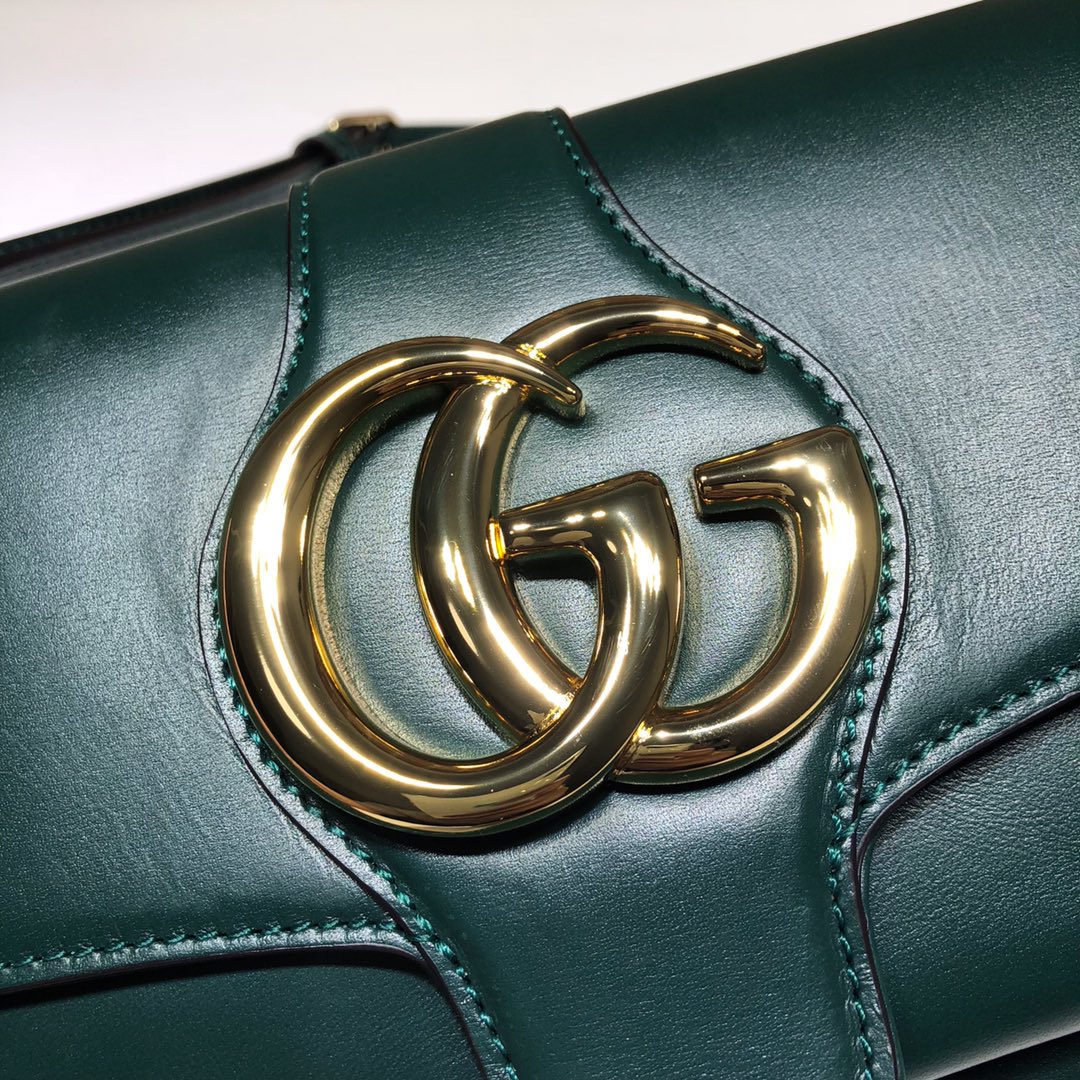 Gvc*1 small arli shoulder bag leather dark green 550129 25 x 16 x 5.5 cm