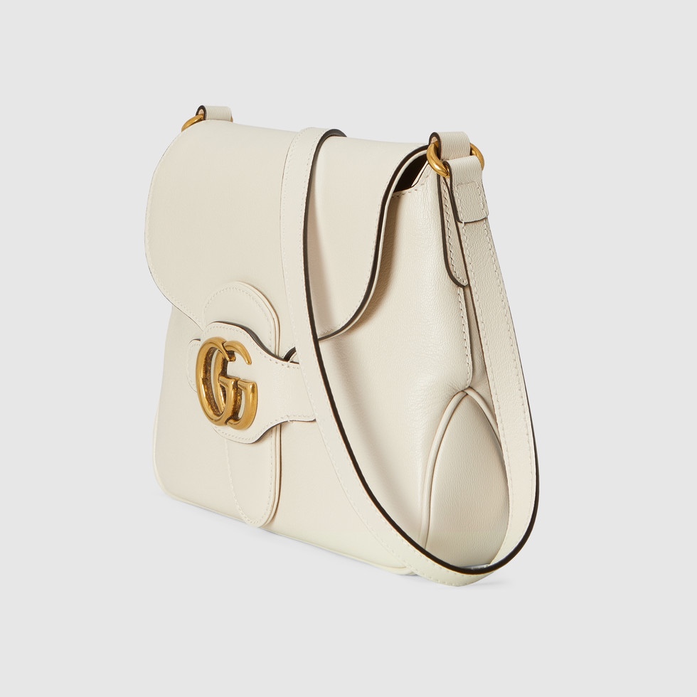 Gvc*1 small messenger bag with double g leather white 648934 23.5 x 17.5 x 5 cm