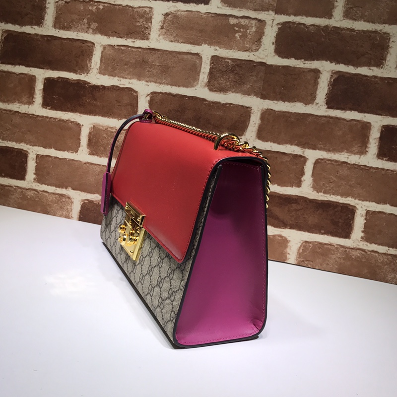 Gvc*1 medium padlock gg svp*me shoulder bag pink leather top 409486 30 x 19 x 10 cm