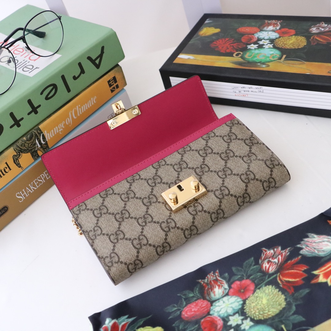 Gvc*1 padlock continental wallet ebony gg svp*me canvas red leather top 453506 19 x 10 x 3.5 cm