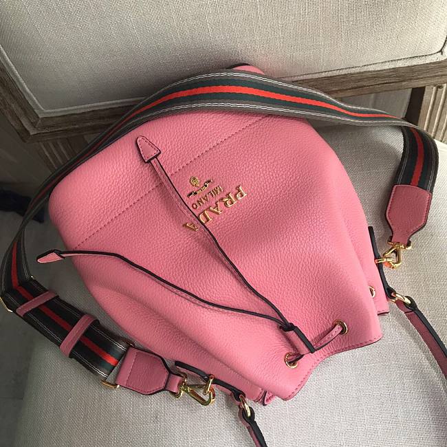 Pra*a bucket leather pink 1ba018 18 x 23 x 13 cm