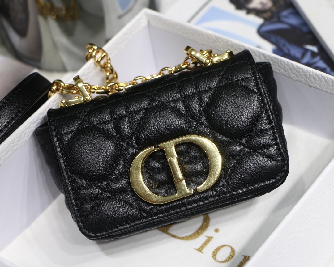 d10r micro caro bag S*pple cannage calfskin black s2022 13 x 8 x 4 cm