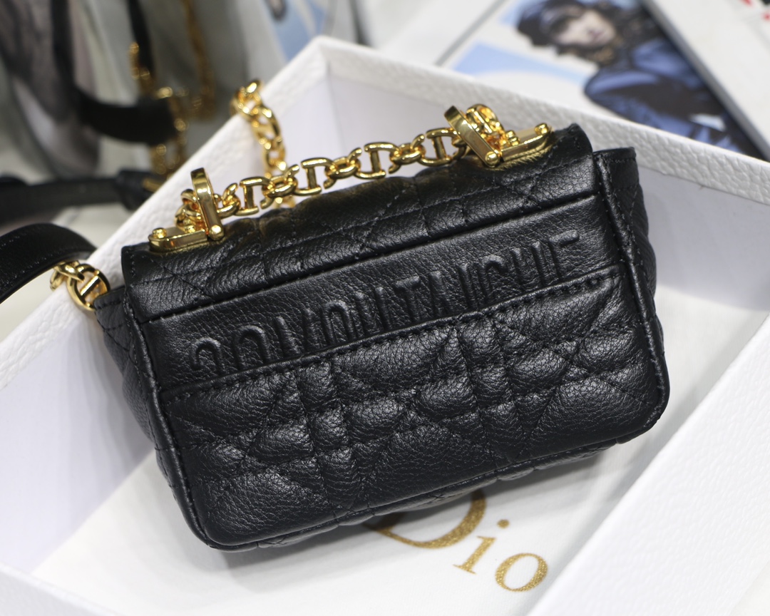 d10r micro caro bag S*pple cannage calfskin black s2022 13 x 8 x 4 cm