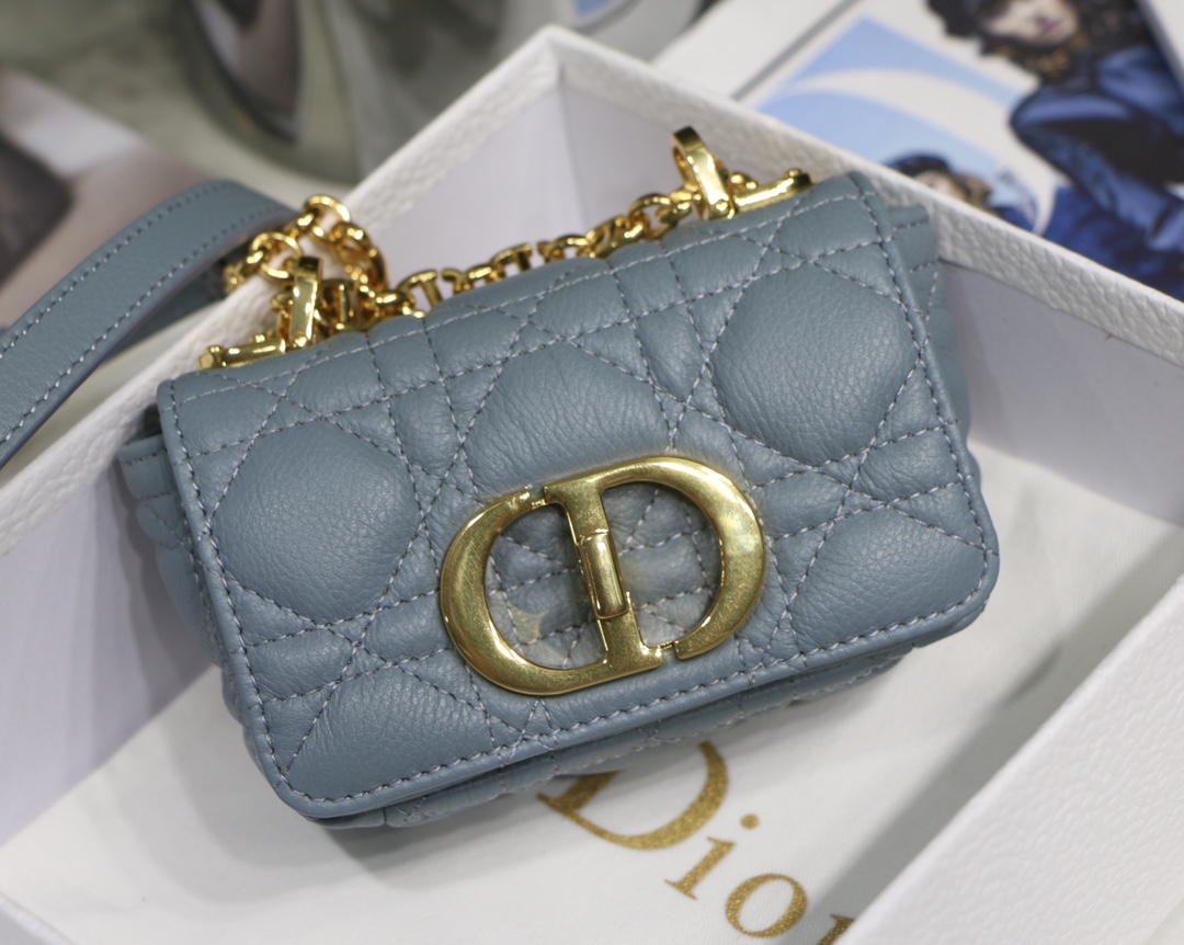 d10r micro caro bag S*pple cannage calfskin cloud blue s2022 13 x 8 x 4 cm
