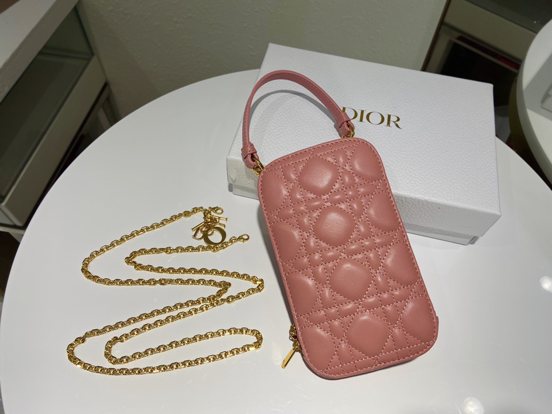 D10r lady D10r phone holder cannage lambskin blush s0872 18 cm