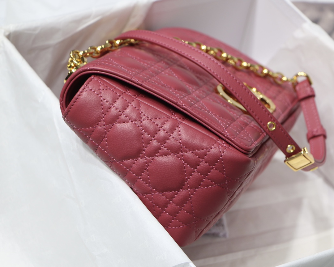 d10r medium caro bag S*pple cannage calfskin pink m9242 25.5 x 15.5 x 8 cm