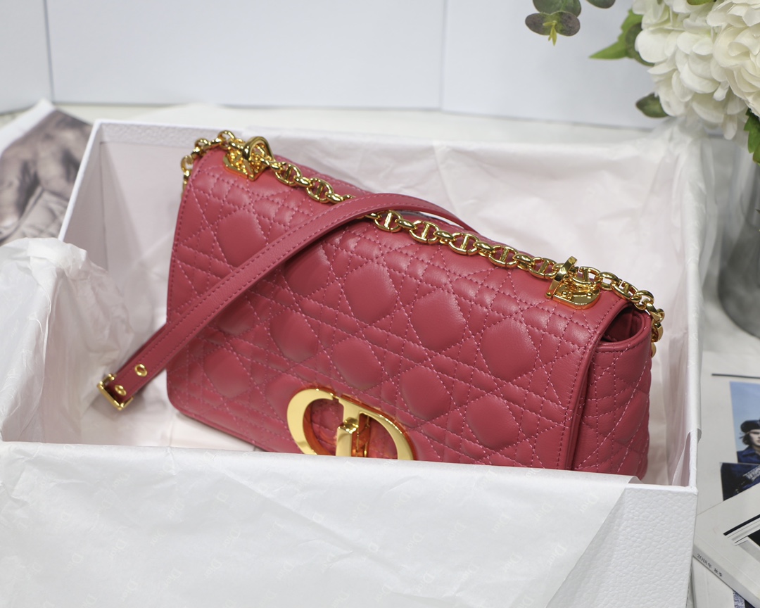d10r medium caro bag S*pple cannage calfskin pink m9242 25.5 x 15.5 x 8 cm