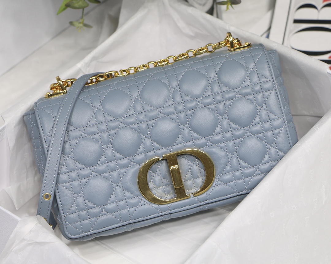 d10r medium caro bag S*pple cannage calfskin sky blue m9242 25.5 x 15.5 x 8 cm